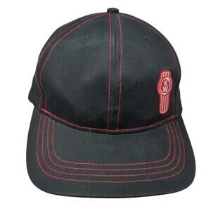 Kenwood Snapback Cap Black One Size Adjustable Embroidered Vented Holes Cotton